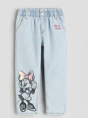 H&M Kids Relaxed Fit Paper Bag Jeans Minnie Mouse.